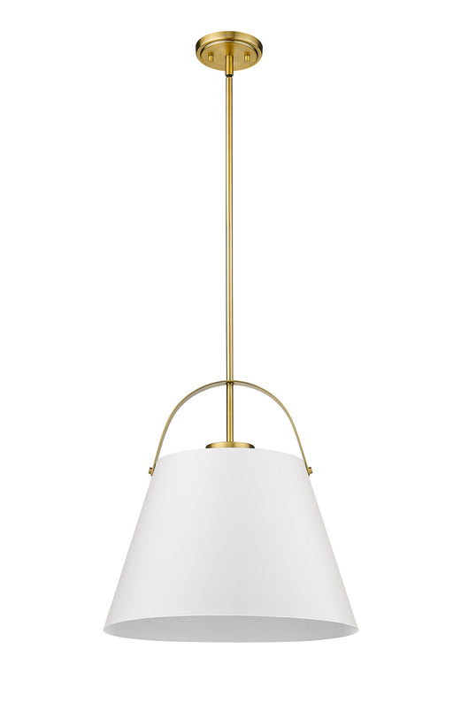 Pendant Z-Lite 726P18-MW+HBR Matte White + Heritage Brass Z-Studio 1 Light Pendant Z-Lite