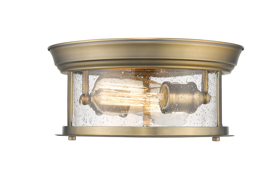 Flush Mount Z-Lite 727F10-HBR Heritage Brass Sonna 2 Light Flush Mount Z-Lite