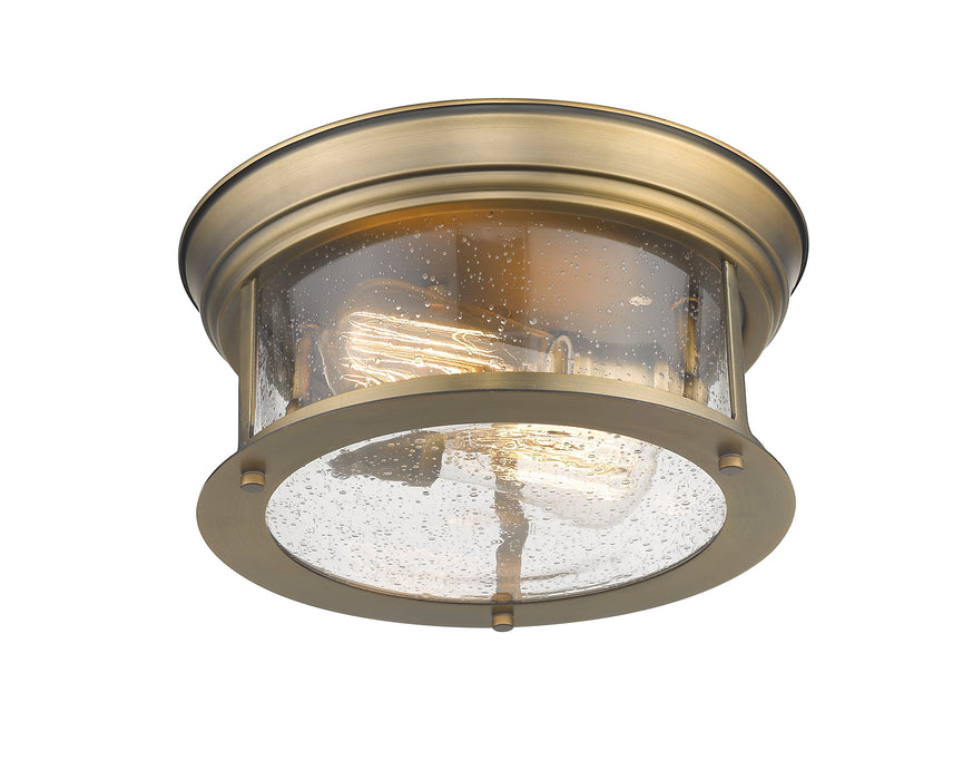 Flush Mount Z-Lite 727F10-HBR Heritage Brass Sonna 2 Light Flush Mount Z-Lite