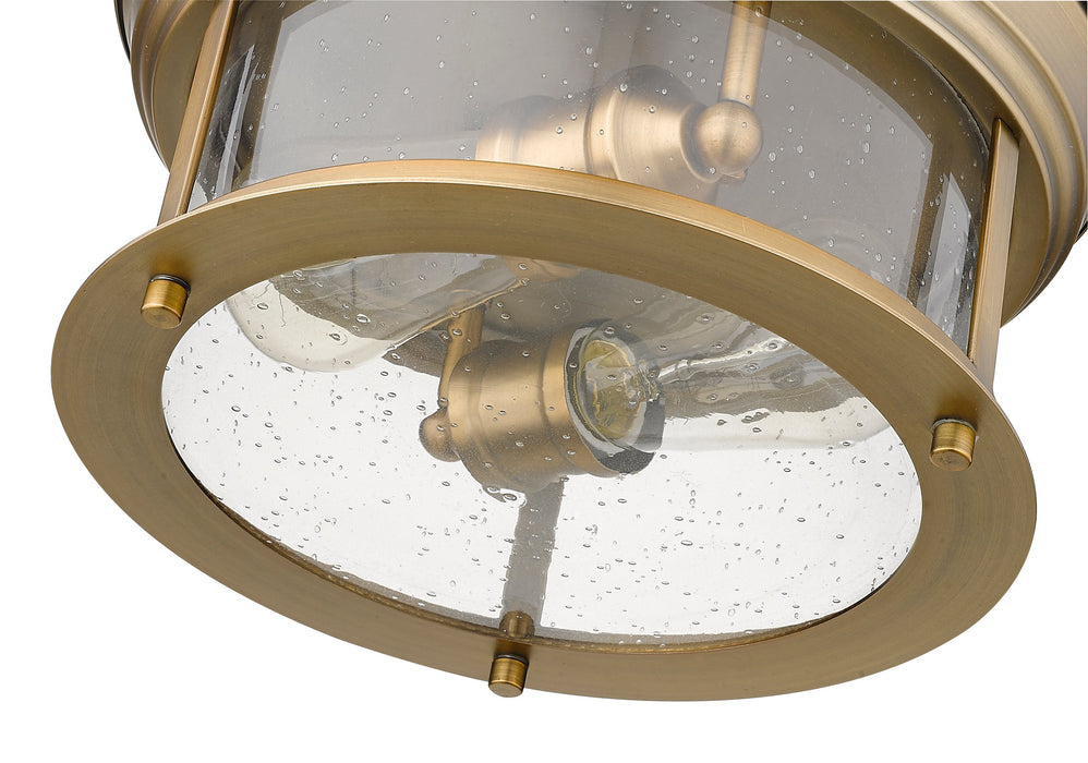 Flush Mount Z-Lite 727F10-HBR Heritage Brass Sonna 2 Light Flush Mount Z-Lite
