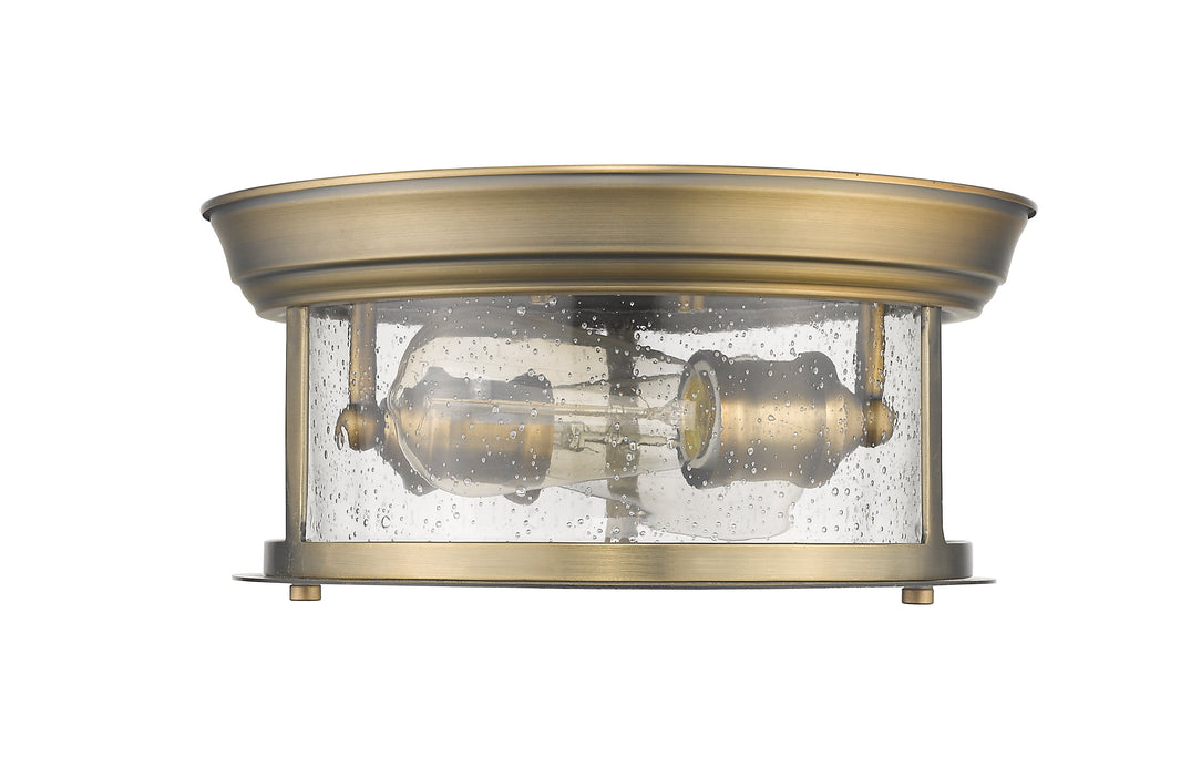 Flush Mount Z-Lite 727F10-HBR Heritage Brass Sonna 2 Light Flush Mount Z-Lite
