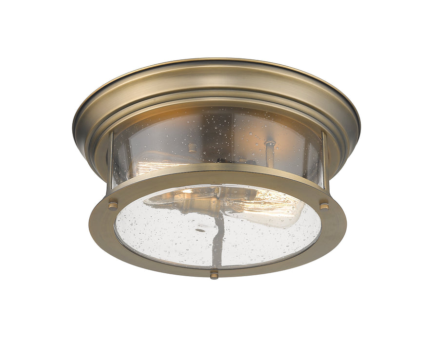 Flush Mount Z-Lite 727F13-HBR Heritage Brass Sonna 2 Light Flush Mount Z-Lite