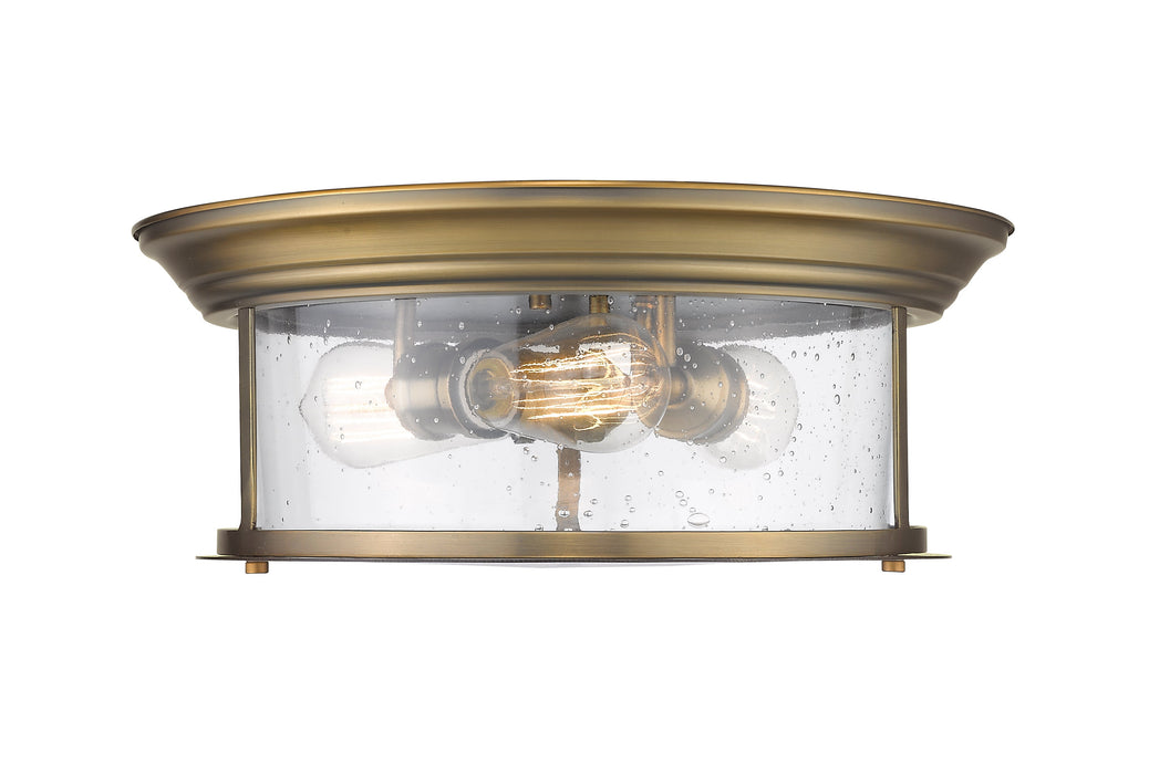 Flush Mount Z-Lite 727F16-HBR Heritage Brass Sonna 3 Light Flush Mount Z-Lite