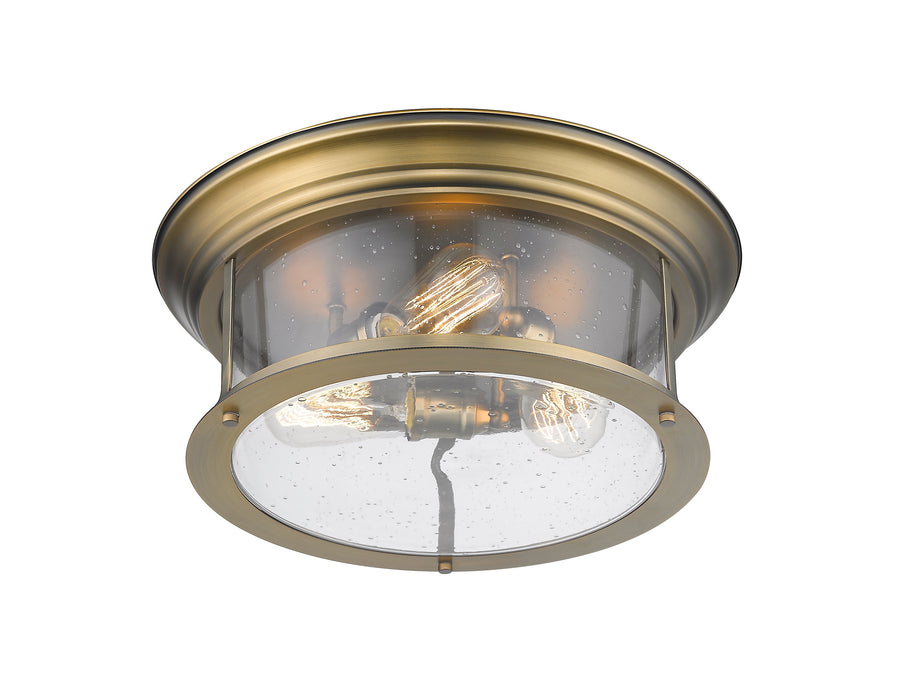 Flush Mount Z-Lite 727F16-HBR Heritage Brass Sonna 3 Light Flush Mount Z-Lite