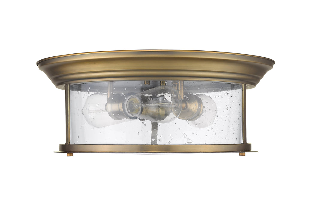 Flush Mount Z-Lite 727F16-HBR Heritage Brass Sonna 3 Light Flush Mount Z-Lite