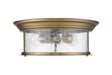 Flush Mount Z-Lite 727F16-HBR Heritage Brass Sonna 3 Light Flush Mount Z-Lite
