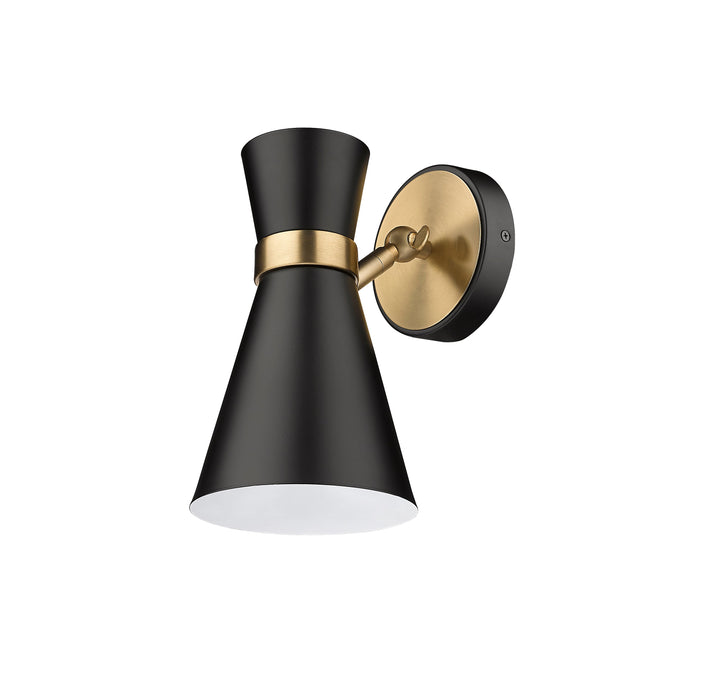 Wall Sconce Z-Lite 728-1S-MB-HBR Matte Black + Heritage Brass Soriano 1 Light Wall Sconce Z-Lite