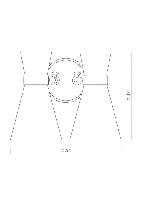 Wall Sconce Z-Lite 728-2S-MB-BN Matte Black + Brushed Nickel Soriano 2 Light Wall Sconce Z-Lite