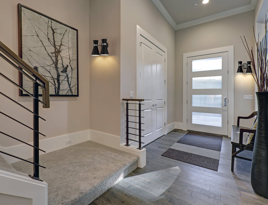 Wall Sconce Z-Lite 728-2S-MB-BN Matte Black + Brushed Nickel Soriano 2 Light Wall Sconce Z-Lite