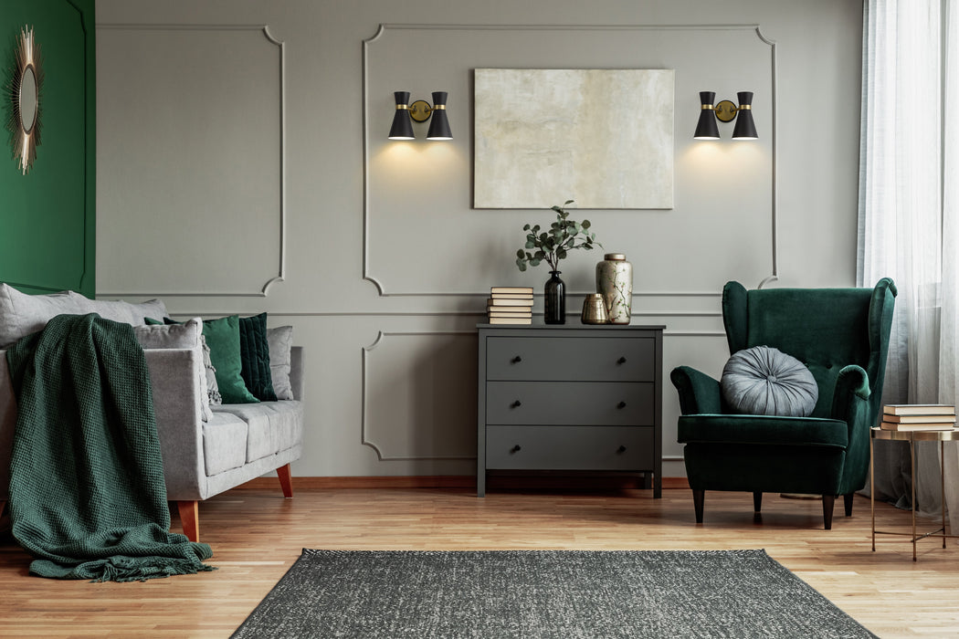 Wall Sconce Z-Lite 728-2S-MB-HBR Matte Black + Heritage Brass Soriano 2 Light Wall Sconce Z-Lite