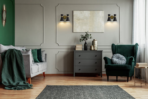 Wall Sconce Z-Lite 728-2S-MB-HBR Matte Black + Heritage Brass Soriano 2 Light Wall Sconce Z-Lite