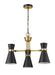 Chandelier Z-Lite 728-3MB-HBR Matte Black + Heritage Brass Soriano 3 Light Chandelier Z-Lite