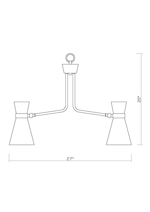 Chandelier Z-Lite 728-5MB-HBR Matte Black + Heritage Brass Soriano 5 Light Chandelier Z-Lite