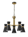 Chandelier Z-Lite 728-5MB-HBR Matte Black + Heritage Brass Soriano 5 Light Chandelier Z-Lite