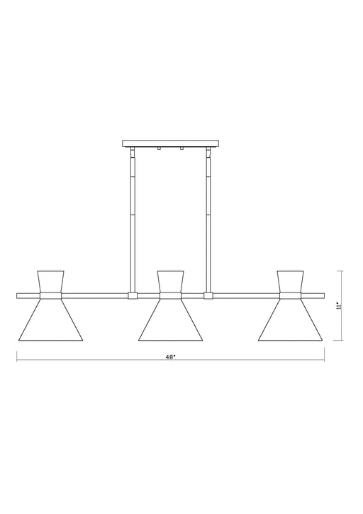 Linear Chandelier Z-Lite 728-6L-MB-BN Matte Black + Brushed Nickel Soriano 6 Light Linear Chandelier Z-Lite