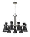 Chandelier Z-Lite 728-9MB-BN Matte Black + Brushed Nickel Soriano 9 Light Chandelier Z-Lite
