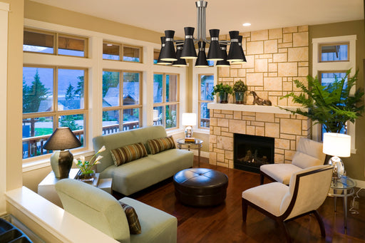 Chandelier Z-Lite 728-9MB-BN Matte Black + Brushed Nickel Soriano 9 Light Chandelier Z-Lite