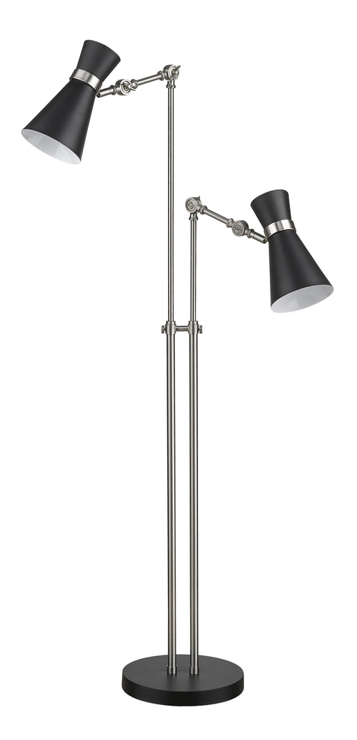 Floor Lamp Z-Lite 728FL-MB-BN Matte Black + Brushed Nickel Soriano 2 Light Floor Lamp Z-Lite