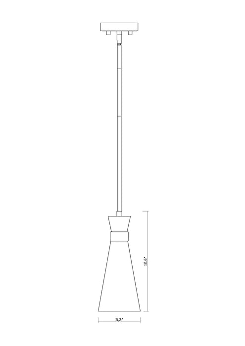 Pendant Z-Lite 728MP-MB-BN Matte Black + Brushed Nickel Soriano 1 Light Pendant Z-Lite