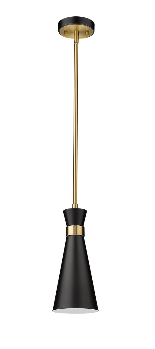 Pendant Z-Lite 728MP-MB-HBR Matte Black + Heritage Brass Soriano 1 Light Pendant Z-Lite