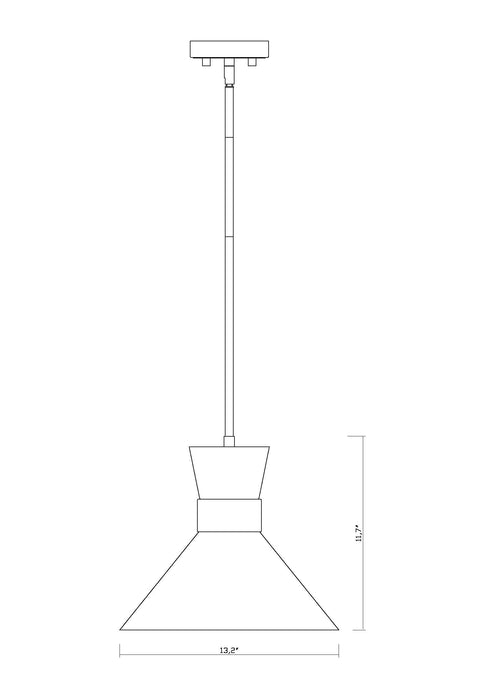 Pendant Z-Lite 728P13-MB-BN Matte Black + Brushed Nickel Soriano 1 Light Pendant Z-Lite