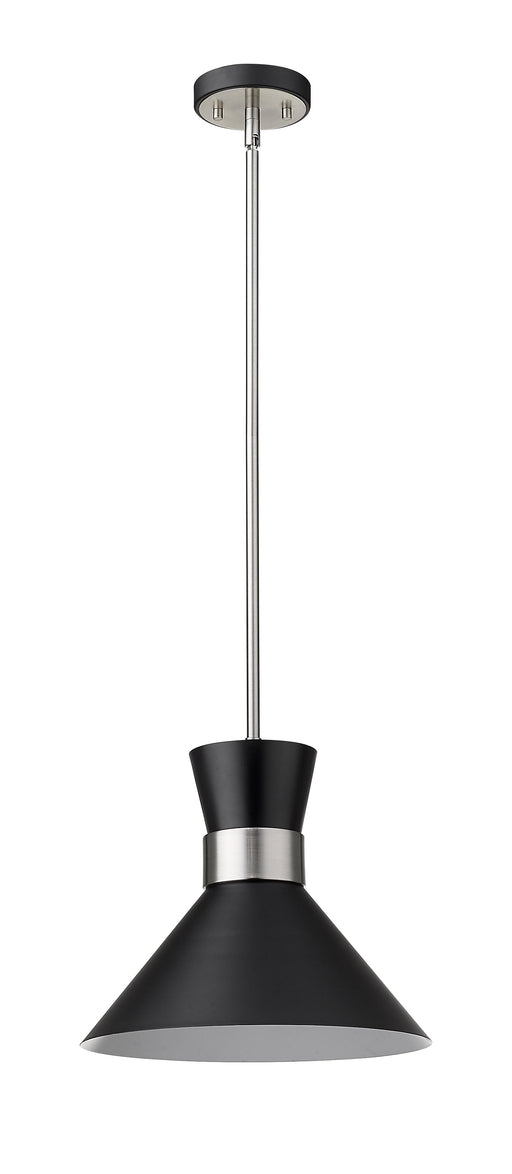 Pendant Z-Lite 728P13-MB-BN Matte Black + Brushed Nickel Soriano 1 Light Pendant Z-Lite
