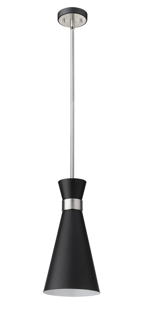 Pendant Z-Lite 728P8-MB-BN Matte Black + Brushed Nickel Soriano 1 Light Pendant Z-Lite