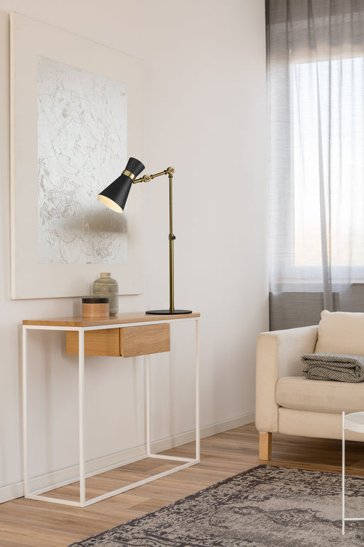 Table Lamp Z-Lite 728TL-MB-HBR Matte Black + Heritage Brass Soriano 1 Light Table Lamp Z-Lite