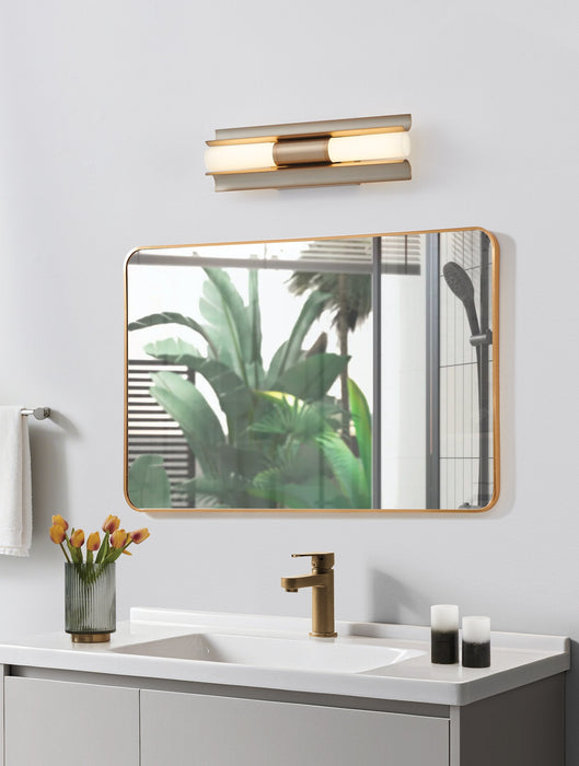 Vanity Light Thesis 207622A Colton 18 inch 2 light Champagne Gold 5CCT LED Vanity Light with Etched Opal Glass Shades THESIS