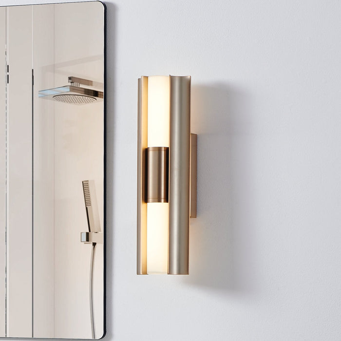 Vanity Light Thesis 207622A Colton 18 inch 2 light Champagne Gold 5CCT LED Vanity Light with Etched Opal Glass Shades THESIS