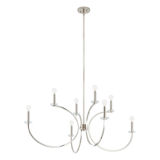 Chandelier Thesis 206936A Florian 44 inch 8 light Polished Nickel and Clear Glass Chandelier THESIS