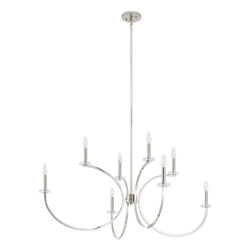 Chandelier Thesis 206936A Florian 44 inch 8 light Polished Nickel and Clear Glass Chandelier THESIS