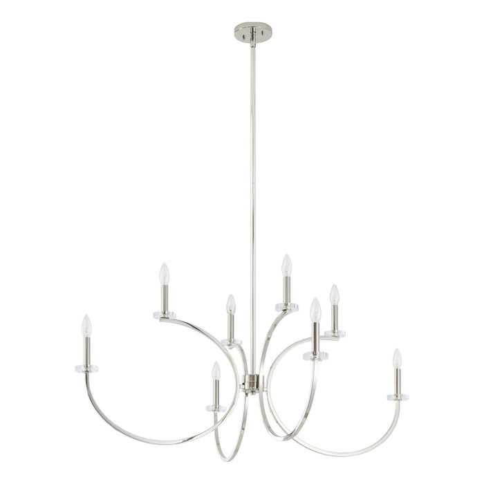 Chandelier Thesis 206936A Florian 44 inch 8 light Polished Nickel and Clear Glass Chandelier THESIS