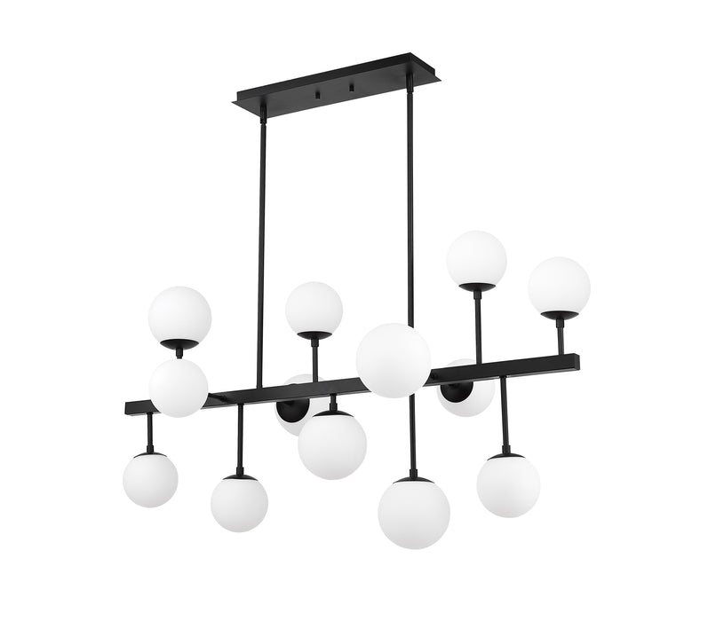 Linear Chandelier Z-Lite 730-13L-MB Matte Black Midnetic 13 Light Linear Chandelier Z-Lite