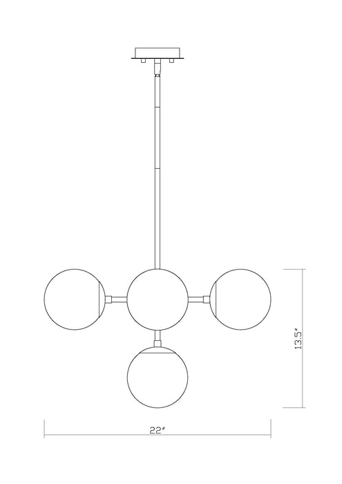 Pendant Z-Lite 730-5MB Matte Black Midnetic 5 Light Pendant Z-Lite
