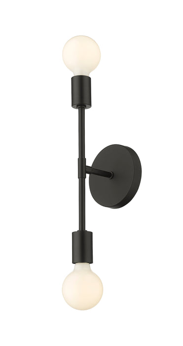 Wall Sconce Z-Lite 731-2S-MB Matte Black Modernist 2 Light Wall Sconce Z-Lite