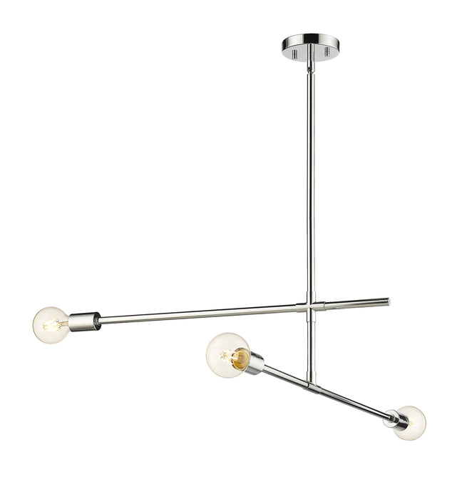 Chandelier Z-Lite 731-3CH Chrome Modernist 3 Light Chandelier Z-Lite