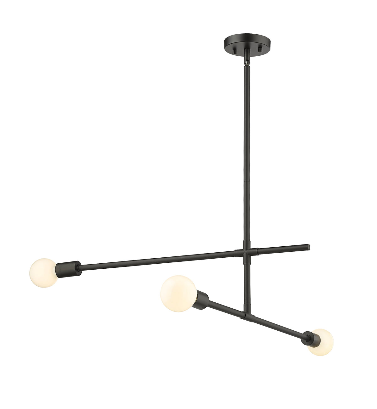 Z-Lite 731-3MB Matte Black Modernist 3 Light Chandelier — LightStoreUSA