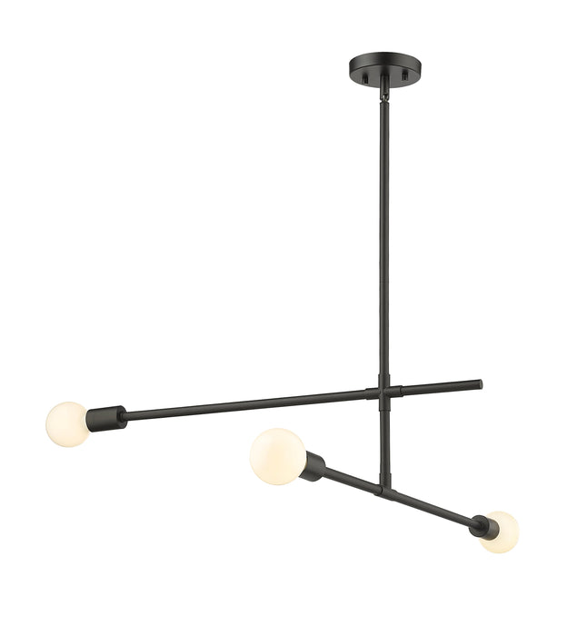 Chandelier Z-Lite 731-3MB Matte Black Modernist 3 Light Chandelier Z-Lite
