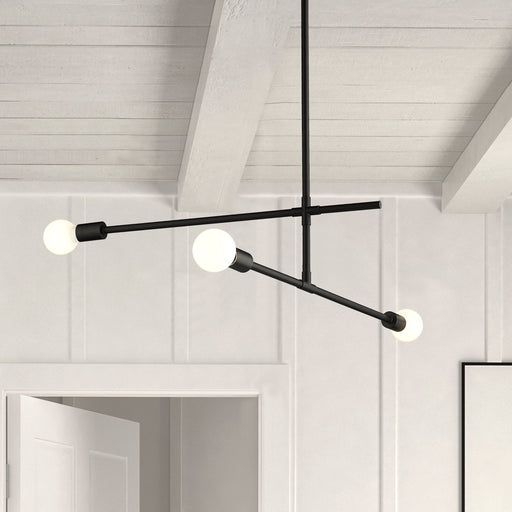 Chandelier Z-Lite 731-3MB Matte Black Modernist 3 Light Chandelier Z-Lite