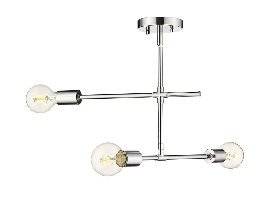 Semi Flush Mount Z-Lite 731-3SF-CH Chrome Modernist 3 Light Semi Flush Mount Z-Lite