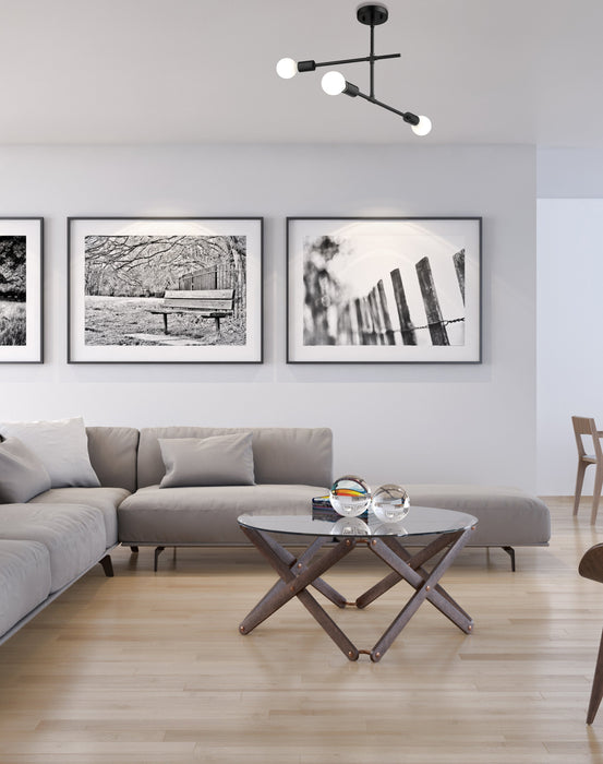 Semi Flush Mount Z-Lite 731-3SF-MB Matte Black Modernist 3 Light Semi Flush Mount Z-Lite