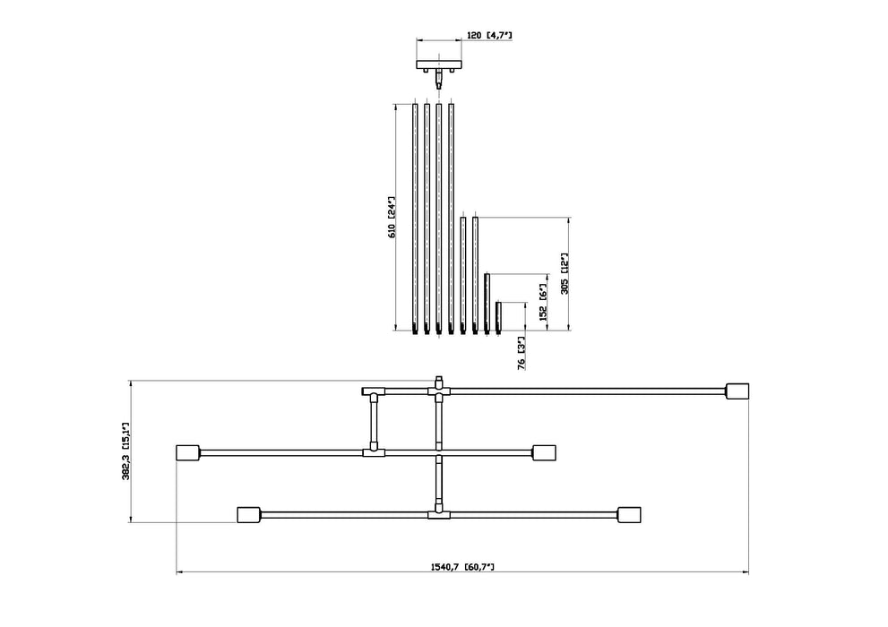 Chandelier Z-Lite 731-5MB Matte Black Modernist 5 Light Chandelier Z-Lite