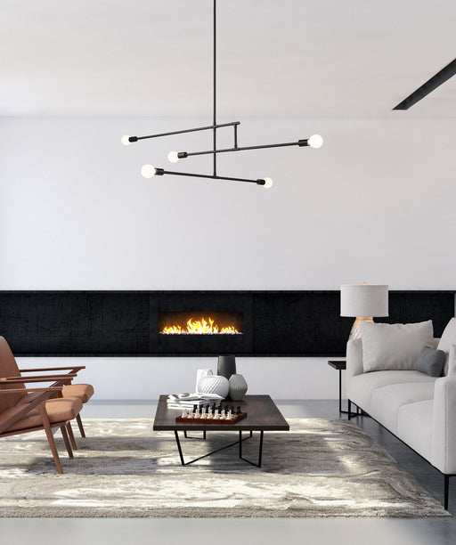 Chandelier Z-Lite 731-5MB Matte Black Modernist 5 Light Chandelier Z-Lite