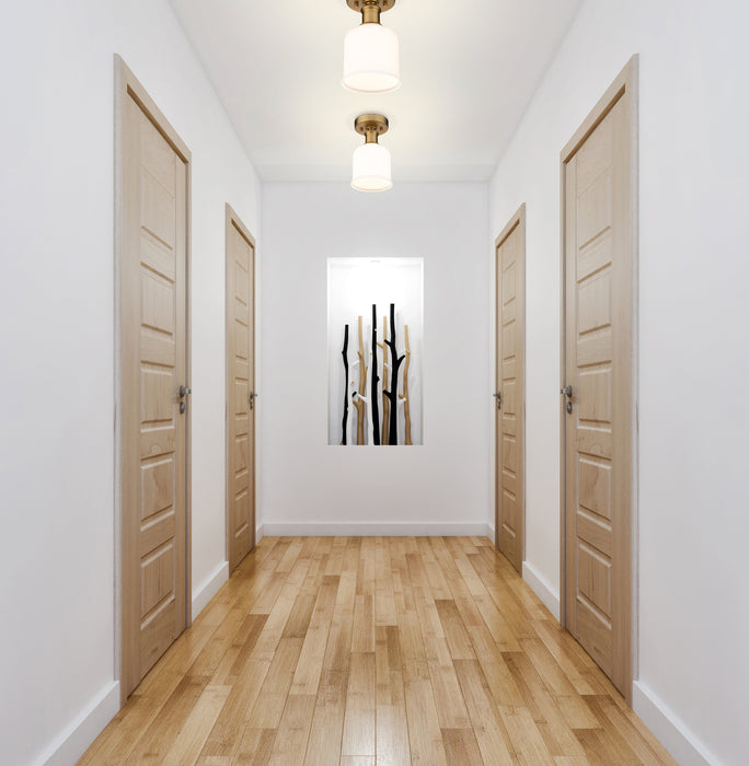 Flush Mount Z-Lite 733F1-HBR Heritage Brass Bryant 1 Light Flush Mount Z-Lite