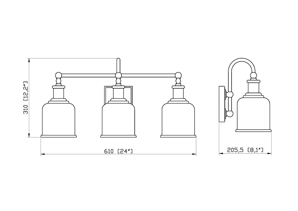 Vanity Z-Lite 734-3V-BN Brushed Nickel Bryant 3 Light Vanity Z-Lite