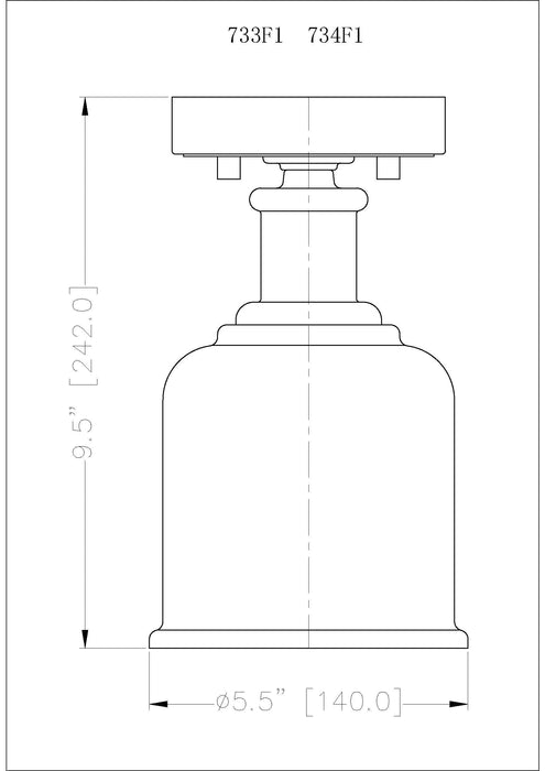 Flush Mount Z-Lite 734F1-BN Brushed Nickel Bryant 1 Light Flush Mount Z-Lite
