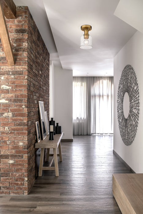 Flush Mount Z-Lite 734F1-HBR Heritage Brass Bryant 1 Light Flush Mount Z-Lite