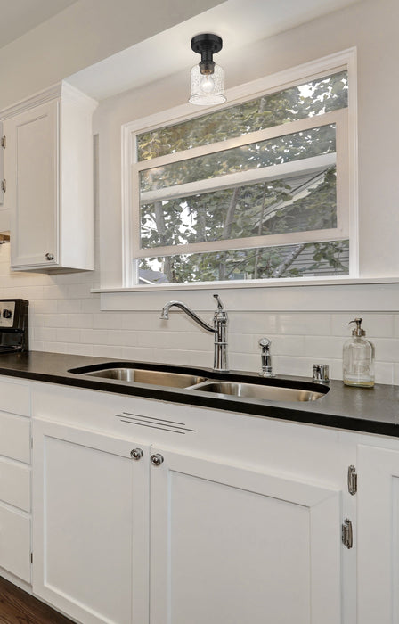 Flush Mount Z-Lite 734F1-MB Matte Black Bryant 1 Light Flush Mount Z-Lite