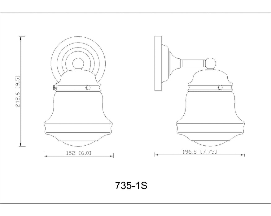 Wall Sconce Z-Lite 735-1S-CH Chrome Vaughn 1 Light Wall Sconce Z-Lite